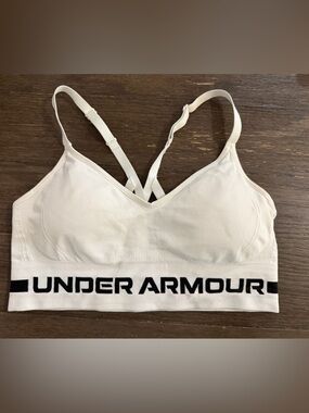 Under Armour White Adjustable-Strap Padded Sports Bra
